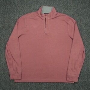 Johnnie O Pullover Men Large Red Maroon Emerson Quarter Zip Sweater